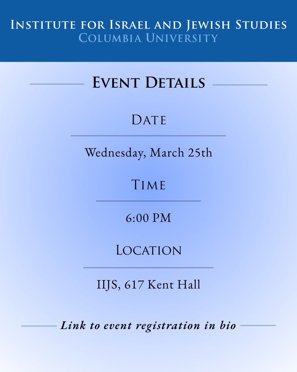Institute for Israel and Jewish Studies @ Columbia tweet media