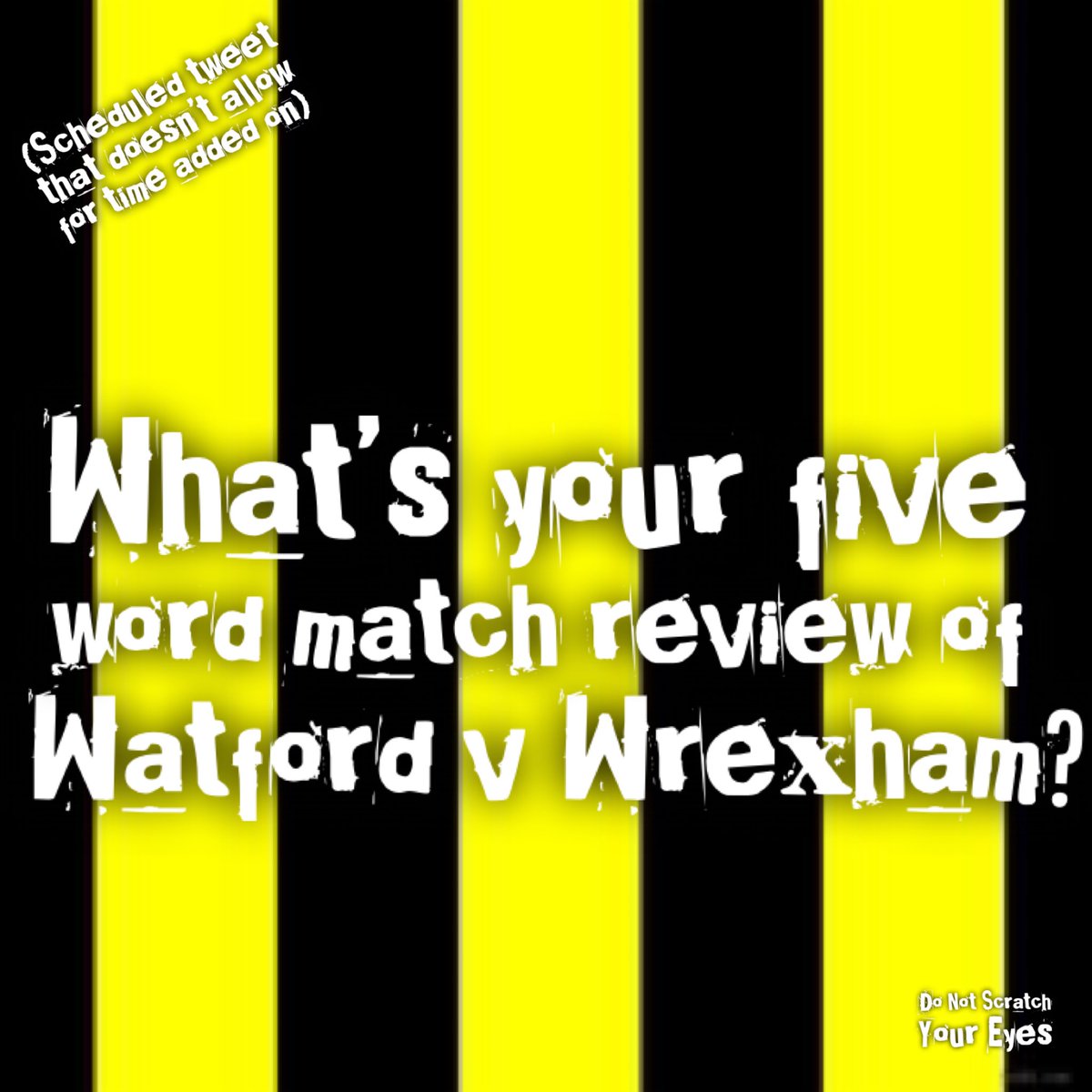 Do Not Scratch Your Eyes Watford FC Podcast 🐝 tweet media