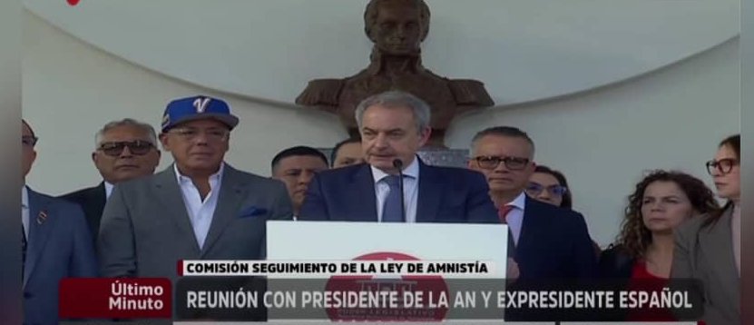 #AHORA | La Comisión Especial de Seguimiento a la Ley de Amnistía celebró una sesión informativa con el Presidente de la Asamblea Nacional, Jorge Rodríguez, y  el expresidente José Luis Rodríguez Zapatero. 

El expresidente celebró la celeridad de la aprobación y aplicación de la
