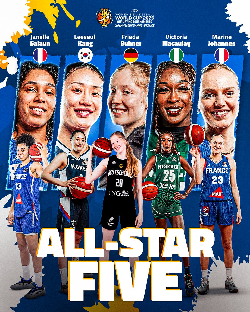 LYON ON FIREEE 🔥🔥🔥

World, meet the All-Star 5 of the #FIBAWWC Qualifiers at Lyon-Villeurbanne 🇫🇷 #WeOwnTheGame