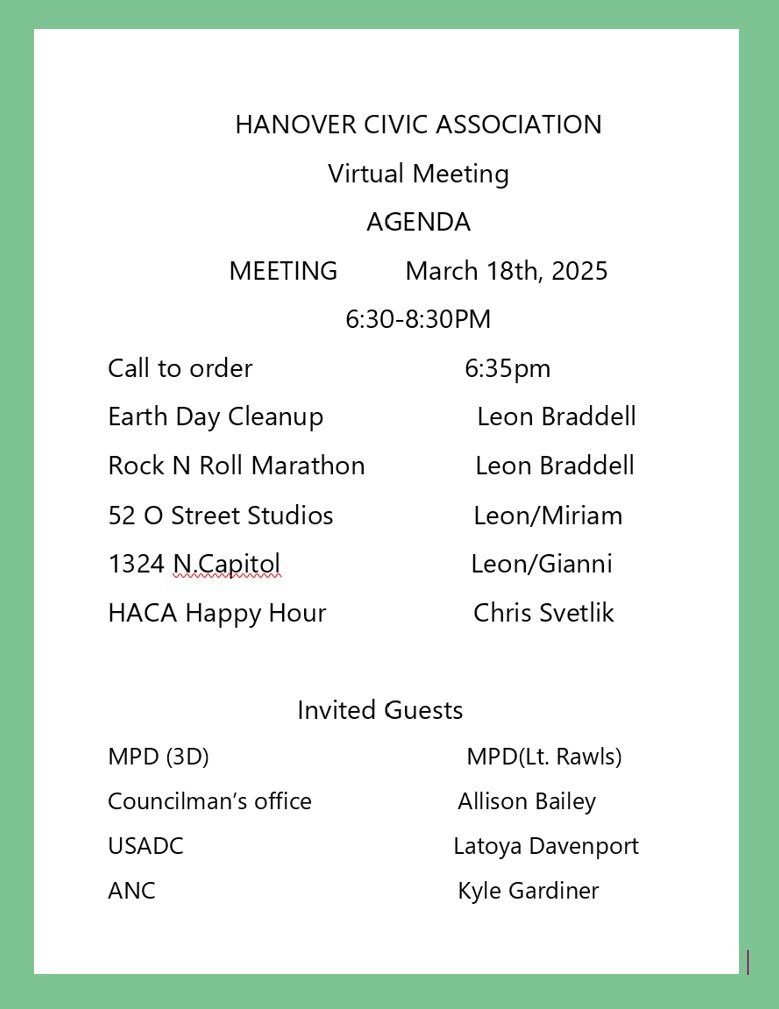 Hanover Area Civic Association tweet media