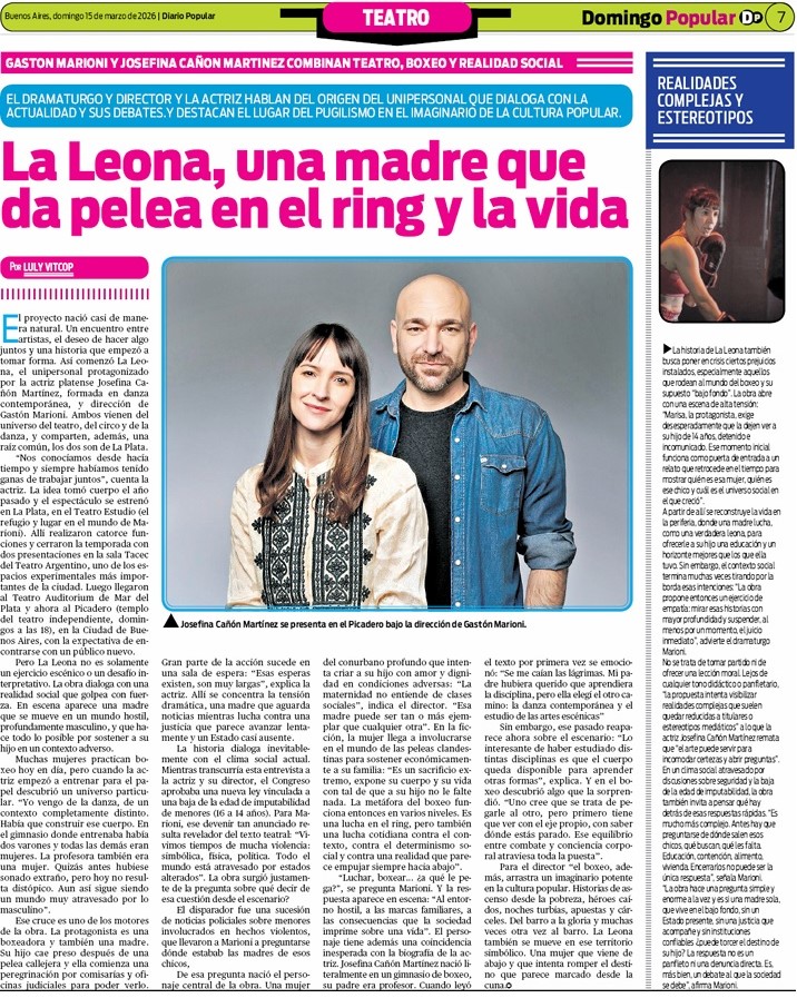 La vida como un ring sin descanso y más si sos mujer, madre, sin recursos y vivis en el conurbano profundo.  ¿Se puede romper und estino que viene de cuna? Domingo en el teatro Picadero.