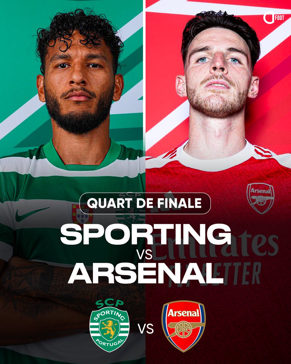 ActuFoot_'s tweet photo. 🚨 OFFICIEL ! 𝗣𝗥𝗘𝗠𝗜𝗘𝗥 𝗤𝗨𝗔𝗥𝗧 𝗗𝗘 𝗙𝗜𝗡𝗔𝗟𝗘 𝗗𝗘 𝗟𝗜𝗚𝗨𝗘 𝗗𝗘𝗦 𝗖𝗛𝗔𝗠𝗣𝗜𝗢𝗡𝗦 𝗖𝗢𝗡𝗡𝗨 :

SPORTING 🇵🇹  ⚡️  🏴󠁧󠁢󠁥󠁮󠁧󠁿 ARSENAL https://t.co/bWsE8fqXOj