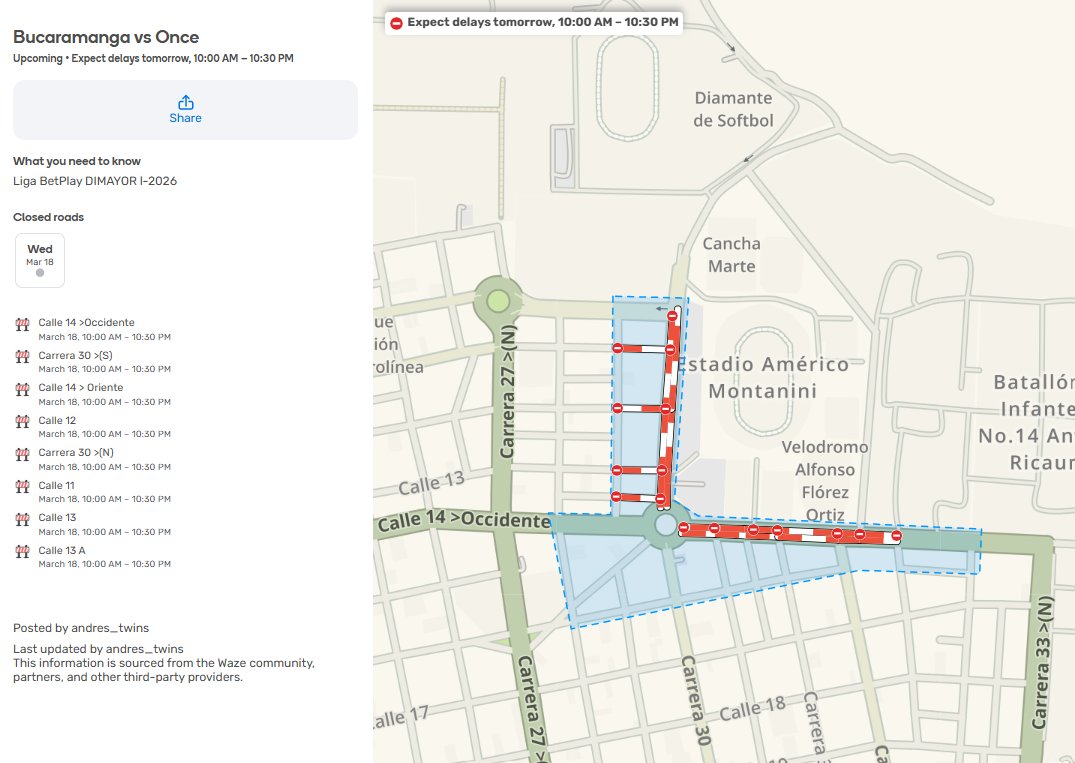 Waze Bucaramanga tweet media