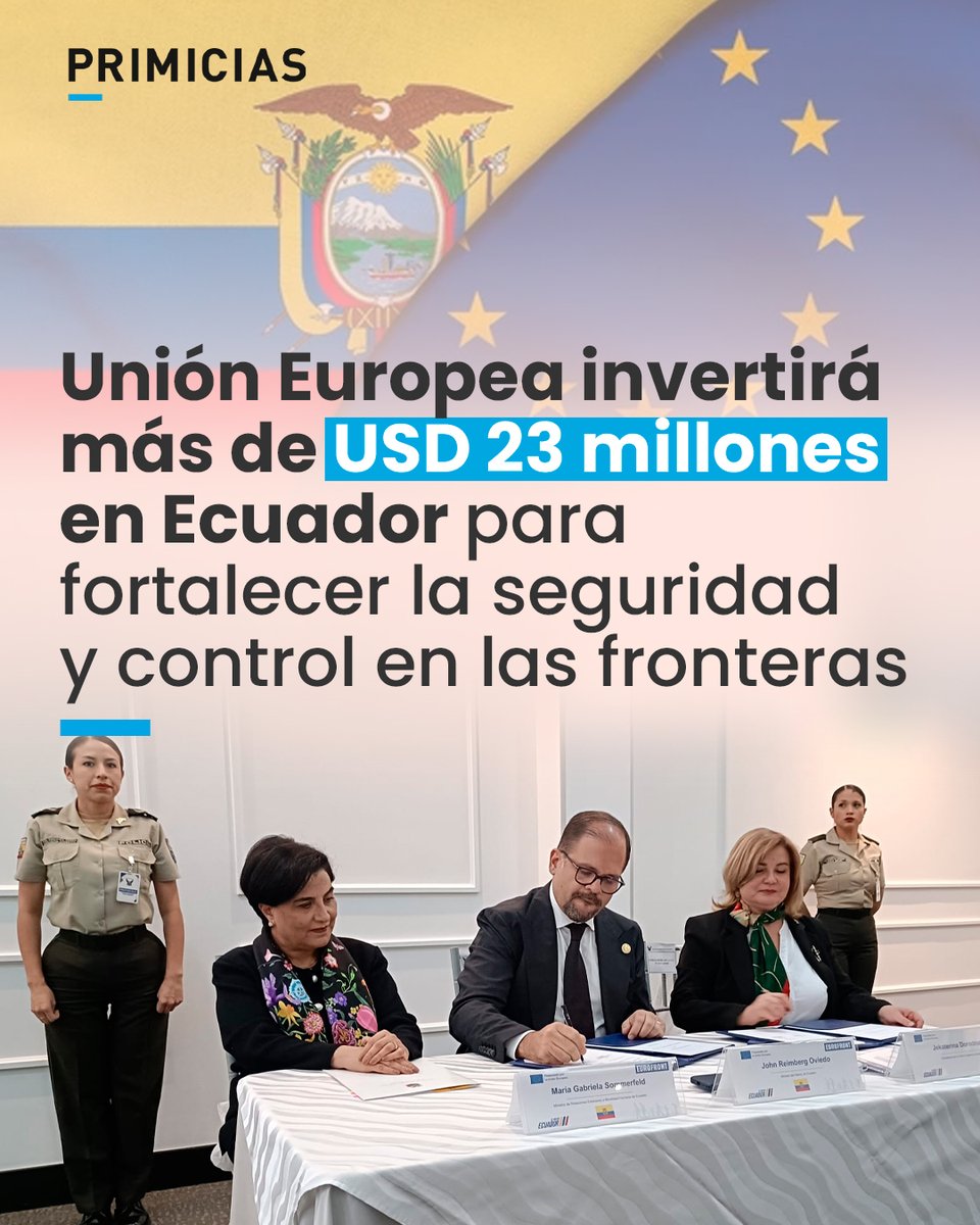 Durante un encuentro de Eurofront, la canciller de Ecuador, Gabriela Sommerfeld, dijo que existe preocupación de que algunas fronteras hayan dejado de ser una demarcación geográfica "para convertirse en el epicentro del narcotráfico y de grupos armados organizados".