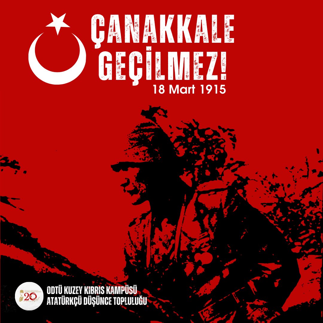 AdtKkk's tweet photo. 18 Mart Çanakkale Zaferi'nin 111.Yıl Dönümü Kutlu Olsun!

Bundan 111 yıl önce, İngiliz emperyalizmi ve müttefiklerine karşı kahraman Mehmetçiğin verdiği  cesur mücadele utkuya ulaştı. Çanakkale Deniz Savaşı'nda zafere ulaşan Türk Ordusu, Çanakkale'de emperyalizme geçit vermedi. https://t.co/w1bgX4IKHS