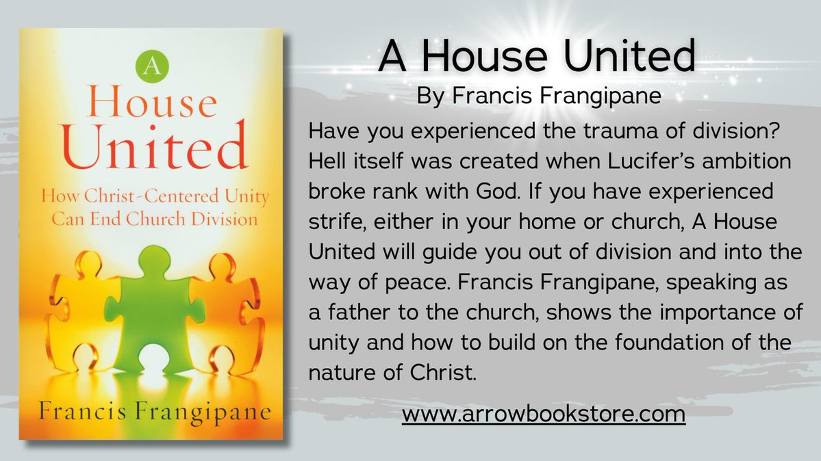 Have you experienced the trauma of division?
Hell itself was created when Lucifer’s ambition broke rank with God. If you have experienced strife, either in your home or church...

A House United by Francis Frangipane

arrowbookstore.com

#FrancisFrangipane