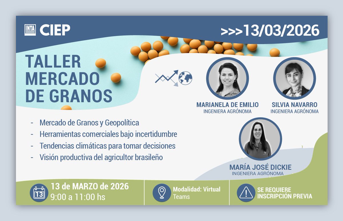A través de este link accedes al taller de Mercado de Granos de marzo 2026. Lo que pasa con la guerra y el agro, el clima para lo que viene y el productor de Brasil ¿que lo diferencia del argentino?.
youtube.com/watch?v=2ZSAVD…