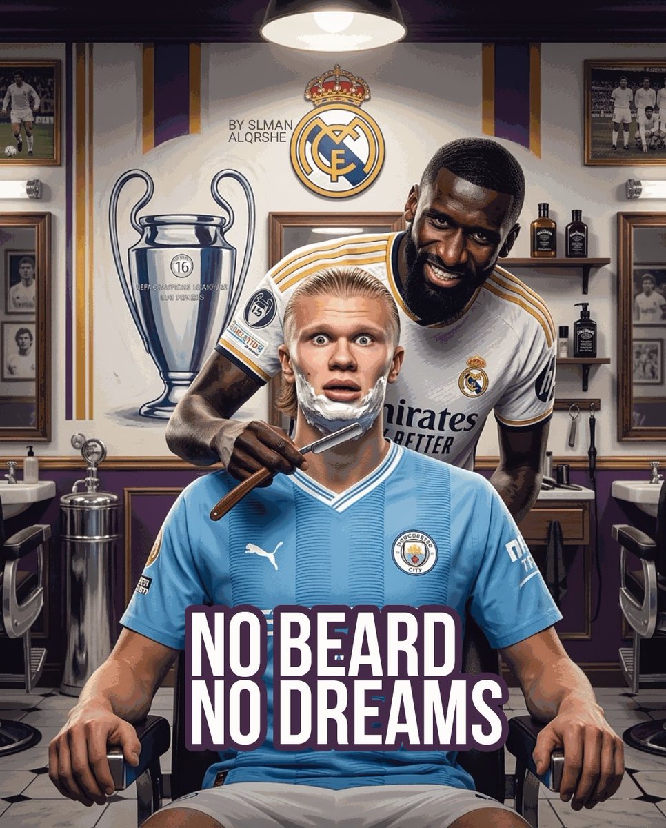 DesignerSlman's tweet photo. @realmadrid @ManCityES @vinijr No beard, no dreams
#HalaMad https://t.co/mi2ivuJEUe