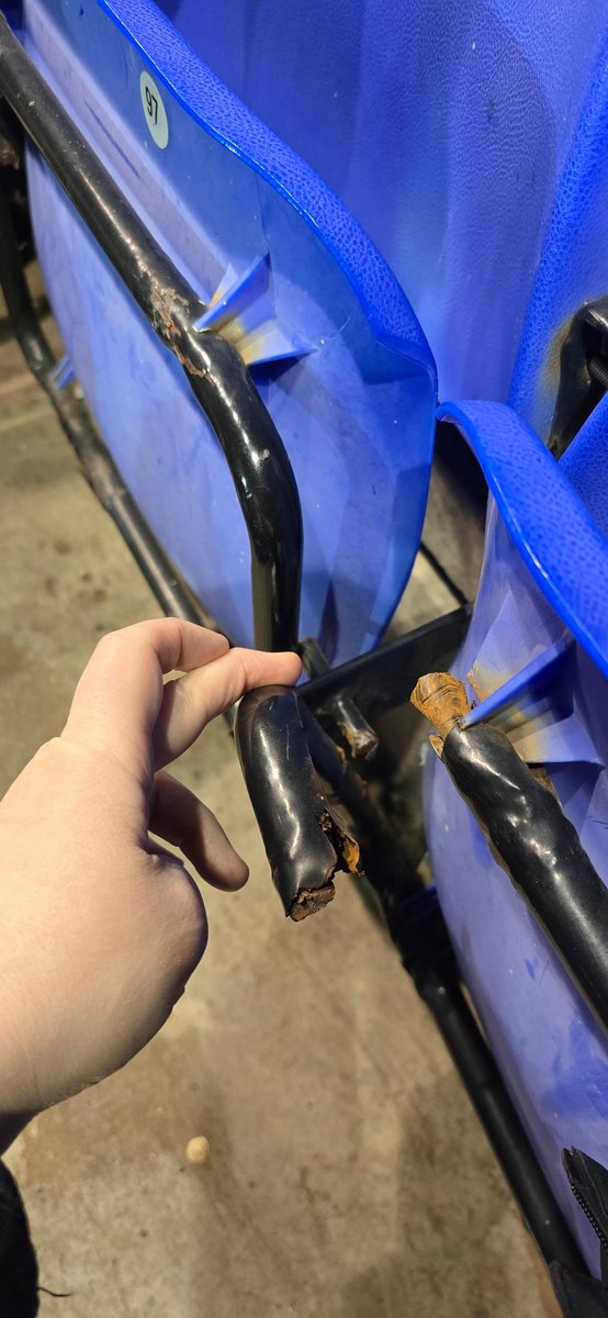 BranscombeJen's tweet photo. Highlight of that awful match tonight,  my seat broke 🙈🙈....... £400 i paid to sit in that seat this season ..
club is falling apart and I cant see anyway back... 

#TRFC #Seasonticket #brokenseat https://t.co/PXJffDxstO