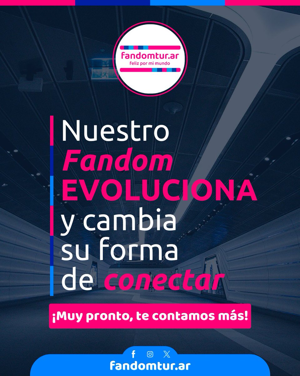fandomtur's tweet photo. ↗️ Nuestro Fandom EVOLUCIONA y cambia su forma de CONECTAR 🌐

¡Muy pronto, te contamos más!
✨

📲https://t.co/gNhiWNtx0U

FANDOMTUR® | FANDOMTUR FANDOMERS® 🔴🔵

#Fandomtur #Fandomers #Fandom #Evolucion https://t.co/J9AXi4k7yX