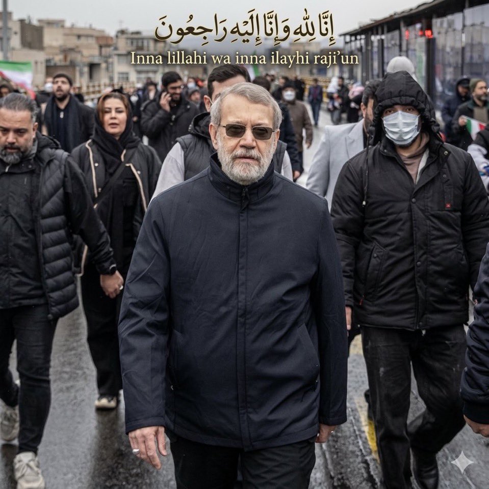 Shirink_13's tweet photo. Ali Larijani's last message was similar to Abu Ubaydah's last speech  
to the cowardly peoples and rulers of the Arab and Islamic countries  

Congratulations on your martyrdom. https://t.co/pVxf7hLrSO