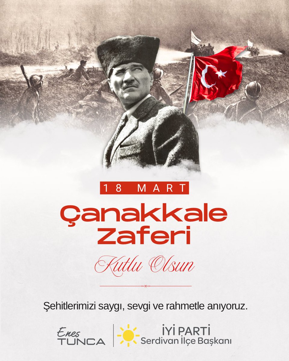 Çanakkale geçilmez!
18 Mart Çanakkale Zaferi’nin yıl dönümünde, tüm kahramanlarımızı saygı, sevgi ve rahmetle anıyoruz.