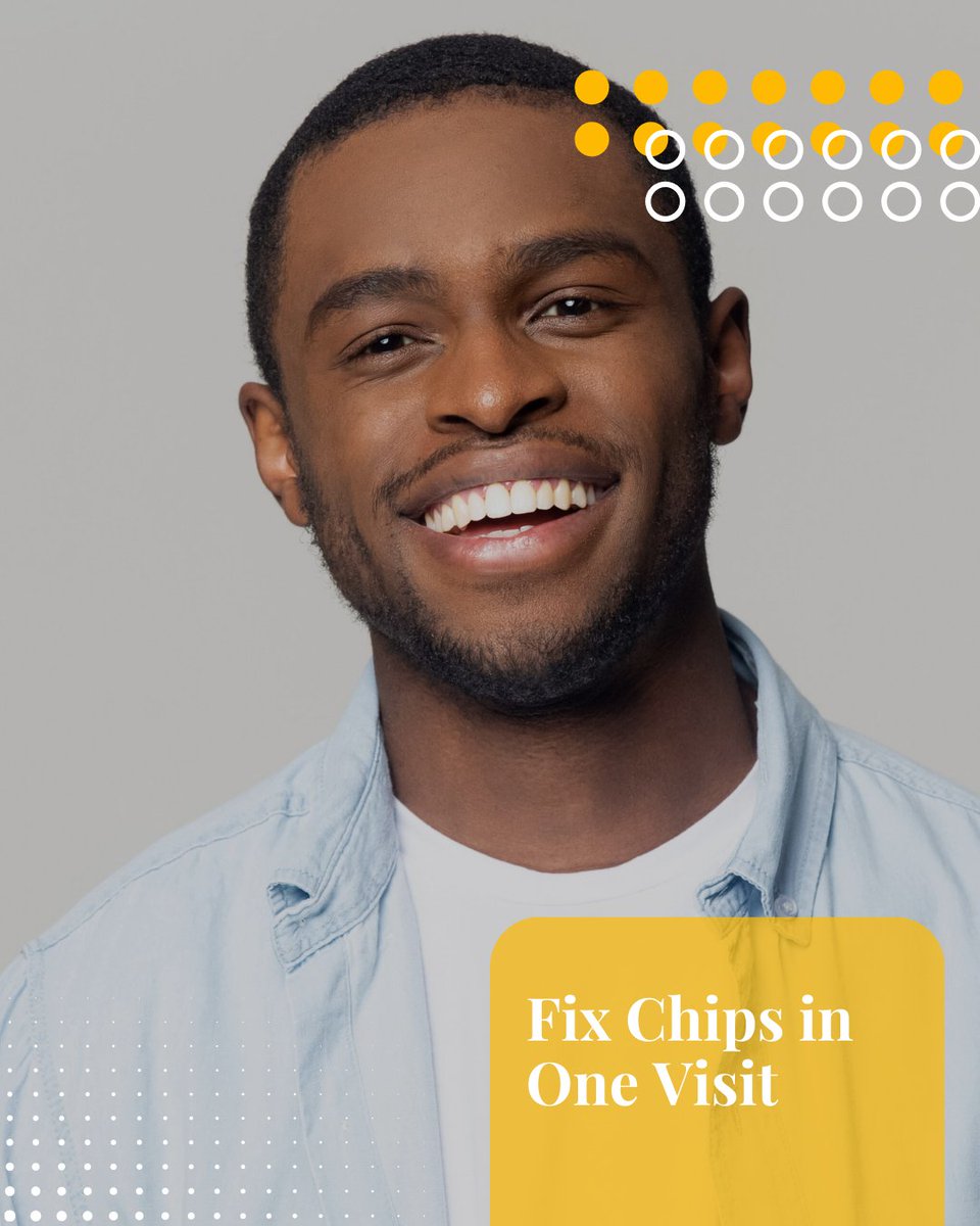 drjetersmile's tweet photo. Cosmetic dental bonding can repair chipped teeth in just one visit! Studies show bonding has a success rate of over 90% for minor cosmetic repairs. Restore your smile fast with cosmetic bonding. https://t.co/yEpmSLLWM9