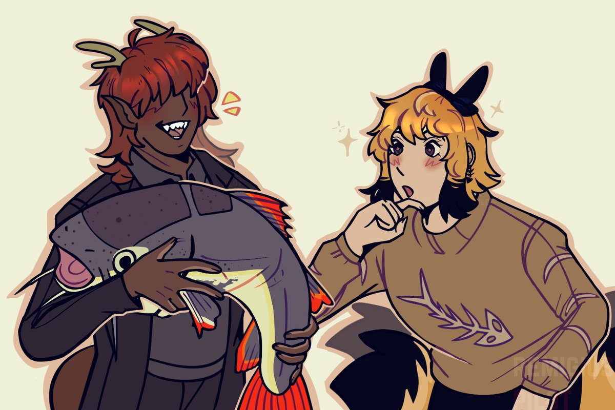 i need to post art umm heres smth i did for an art event 🐟🐟