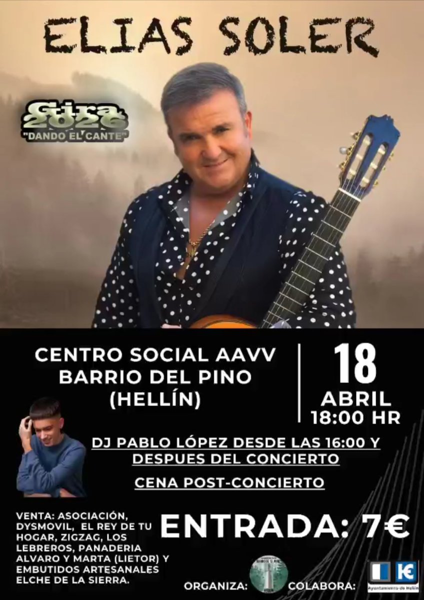 pabloolopeez9's tweet photo. ❗️SEGUIMOS❗️ Nos vemos junto a Elias Soler el 18 de abril en HELLÍN, BARRIO DEL PINO.

🫵🏼 Pilla YA tu entrada 🫵🏼 https://t.co/w3qresense