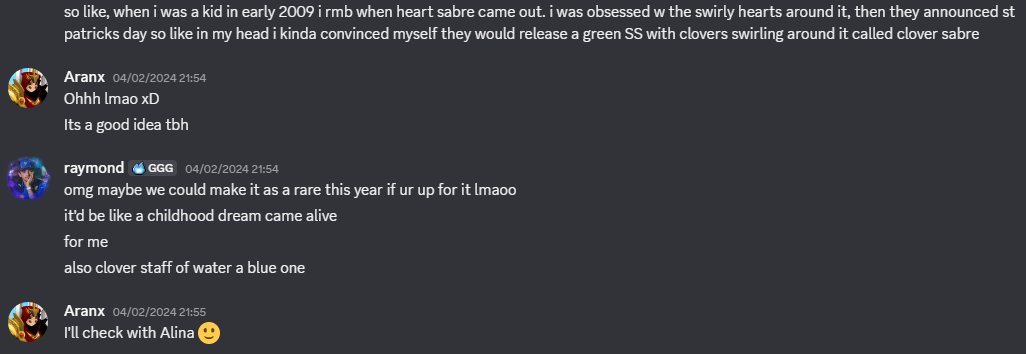 raymondo95's tweet photo. @Alina_AE @AranxAQW NO WAY! I remember talking to him about making this years ago, because when I was a kid I convinced myself it'd release in march 2009 after heart sabre came 😭
this feels like when you released pink wings of the abyss!! THANKS SO MUCH https://t.co/3TlA59lXoO