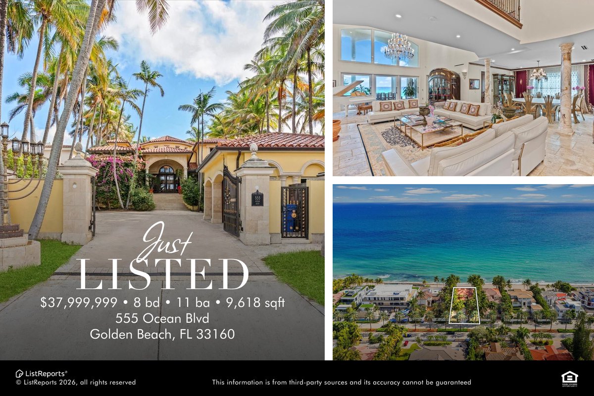 Eddie_G_Realtor's tweet image. 🌊 Casa Fortuna – A Rare Oceanfront Masterpiece in Exclusive Golden Beach 🌊
Step into timeless elegance where Mediterranean soul meets South Florida serenity.
This is no ordinary home—it's art you live in:

🏖️ #GoldenBeach #OceanfrontLuxury #CasaFortuna 
CasaFortunaMiami.com