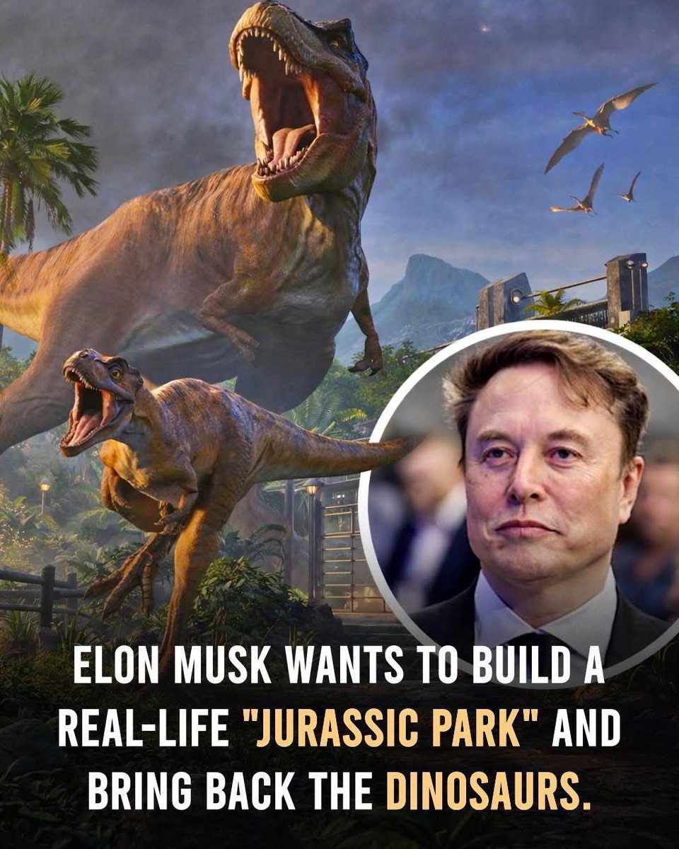 chizzy_30BG's tweet photo. The idea of a real-life Jurassic Park gained fresh attention after Elon Musk endorsed a startup concept from tech entrepreneur Nikita Bier.💯 https://t.co/CwHfyE6MQr