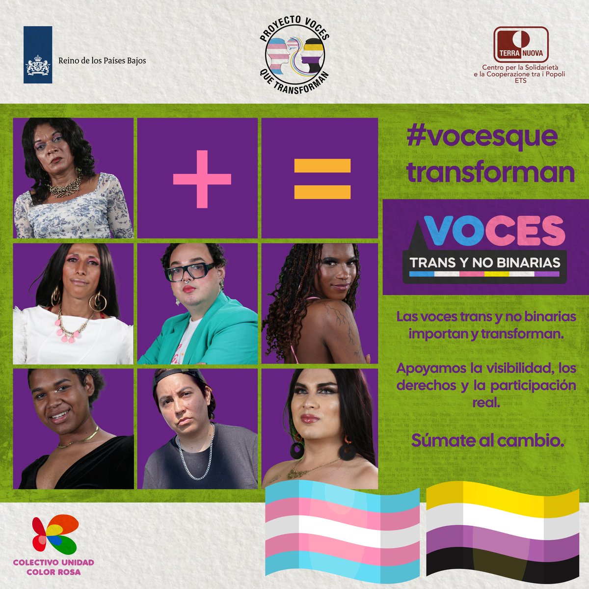 VocesTransyNB's tweet photo. Las voces trans y no binarias importan y transforman. ✊
Apoyamos la visibilidad, los derechos y la participación real.
👉 Súmate al cambio.
#VocesQueTransforman #TransVisibles #DerechosHumanos 

@NLinCostaRica https://t.co/46y9xbiw8M