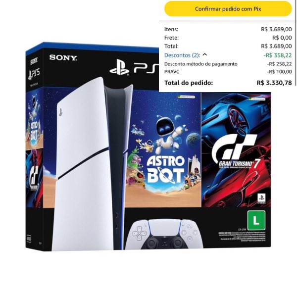 ericarrache's tweet photo. ATENÇÃO! PS5 com dois jogos por R$ 3.330,78 no Pix!

Cupons e afins no tweet abaixo, agradeço a quem puder deixar o like + RT https://t.co/hhFj0ZvW76