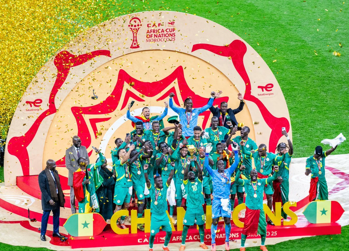 rbarwanda's tweet photo. 🚨AMAKURU AGEZWEHO🚨

Impuzamashyirahamwe y'Umupira w'Amaguru muri Afurika yemeje ko Sénégal yamburwa Igikombe cya Afurika cya 2025 yegukanye itsinze Maroc.

Umwanzuro wa CAF uvuga ko iki gihugu gitewe mpaga y'ibitego 3-0 kubera kwivana mu kibuga ku mukino wa nyuma, ndetse ko Maroc ari yo yatwaye CAN 2025. #RBASports