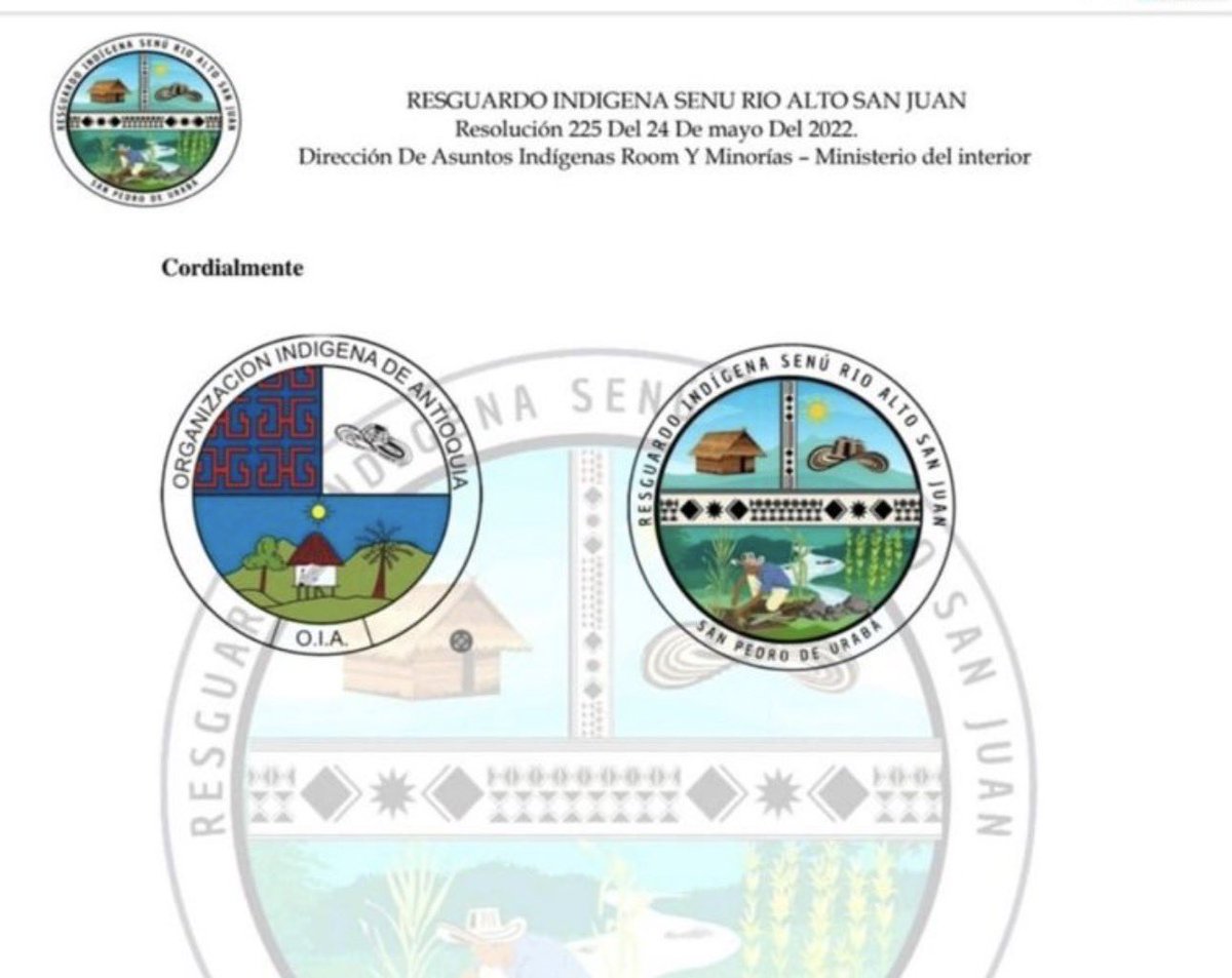 🛑 Atención:
Este comunicado del Resguardo indígena Río Alto San Juan debe encender las alarmas en todo el país.

El último reporte de la Alcaldía habla de cerca de 1.200 indígenas de la minga que ya han llegado a Medellín. Estamos ante una movilización organizada, con logística