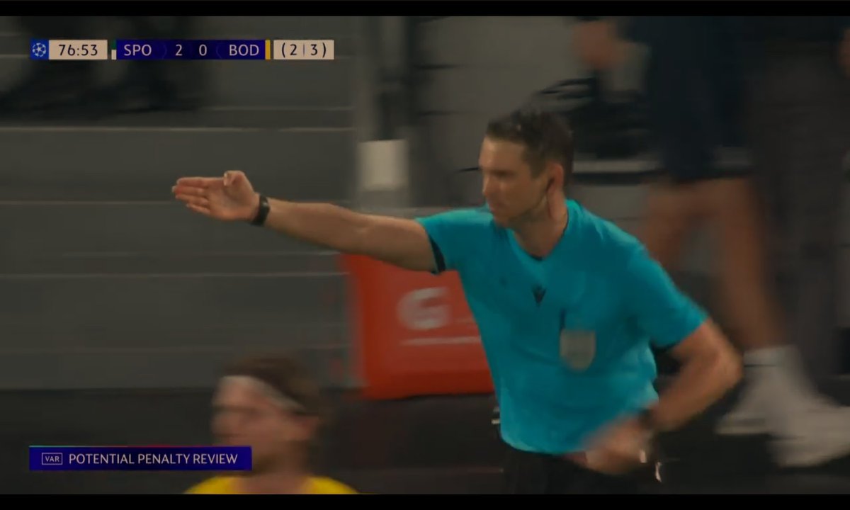 Crucial Moment for Remontada from #FredrikAndréBjørkan's handball 

#SPOBOD #UEFAChampionsLeague