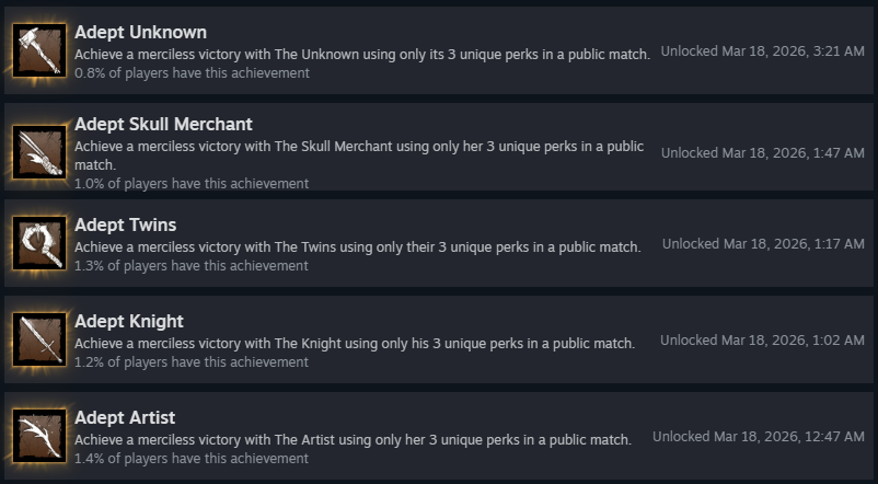 aviitinku's tweet photo. @DeadbyDaylight @kevinwoo91 @damonsharpe DBD EOMM and hidden mechanics feel so obvious once you start paying attention. I unlocked 12 Adepts in a few hours just by figuring out the patterns, which shows how predictable the system is. Bring back skill based play instead of relying on hidden systems. #DBD #Gaming #FixDBD https://t.co/DbbnKPVO53