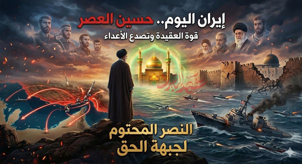 Shahadyasiri3's tweet photo. معركة الوجود.. حين يهزم الصمود زيف الإعلام ✊🇮🇷
​بينما يفرض الكيان الصهيوني المؤقت رقابة عسكرية مشددة للتغطية على جراح مستوطنيه التي تجاوزت الـ 230 قتيلًا وجريحًا بنيران #حرس_الثورة ، تظل الحقيقة ساطعة كشمس الظهيرة؛ فالخسائر أعمق من أن تُغطى بغربال الإعلام المضلل
إن ارتقاء القادة لا يزيد #الجمهورية_الإسلامية_الإيرانية إلا قوة وعنفواناً، وهذا أبلغ دليل على أن القضية ليست مجرد أشخاص، بل هي معركة وجود وعقيدة راسخة.
​إيران اليوم هي "#حسين_العصر" الثابت على الحق، وأنصارها في جبهات #لبنان و #العراق و #اليمن وكل #محور_المقاومة هم الصخرة التي تتحطم عليها أوهام الطغاة، بينما تمثل #أمريكا "يزيد هذا الزمان" و #النتن ياهو هو "ابن زياد" العصر،
إن النصر المحتوم لجبهة الحق يتجلى بوضوح في خذلان حلفاء أمريكا لها، من #بريطانيا و #اليابان و #أستراليا و #فرنسا ، بعد إدراكهم اليقيني بأن اللعب بورقة #مضيق_هرمز سيكلفهم أثماناً باهضة لا طاقة لاقتصاداتهم بها. التاريخ يُكتب الآن في الميدان، و"مركز القوة" يثبت يوماً بعد يوم أن زمن الهزائم قد ولى إلى غير رجعة.