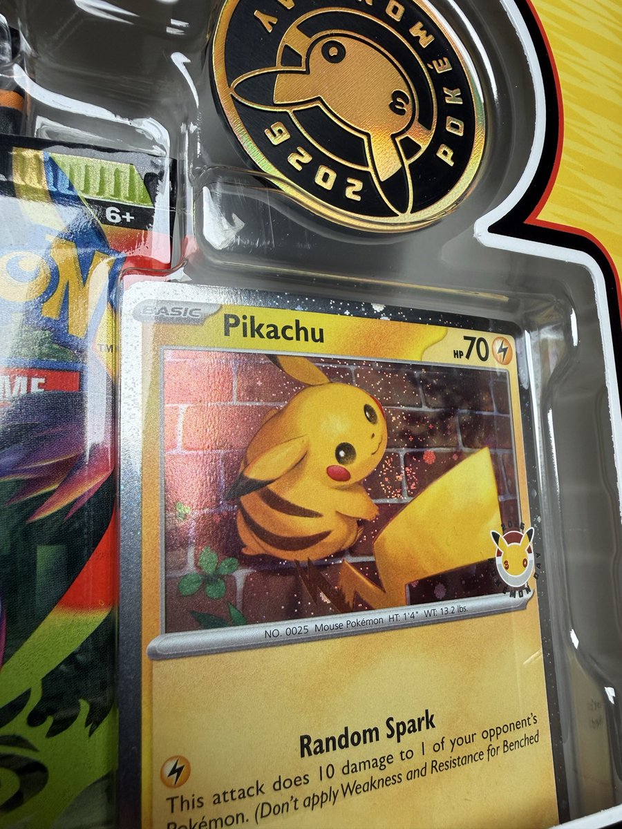 EkzGames's tweet photo. Found this Cosmic Holo Pikachu card from one of my sealed 2026 Pokémon Day box. 

Does this count as a swirl?

#pokemontcg #pokemoncommunity #pokemoncards #pokemon #ekzgames https://t.co/ywXF36wiqa