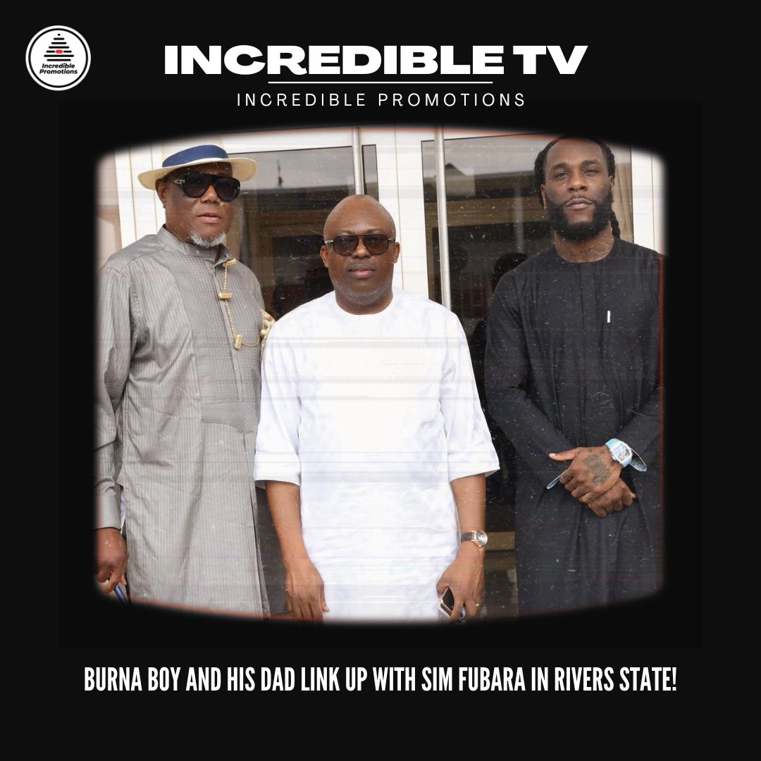 Burna Boy and his dad link up with Sim Fubara in Rivers State! 🔥🇳🇬

The African Giant is back home!