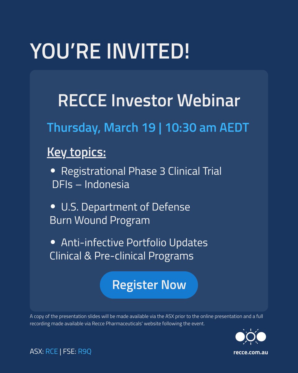 Recce Pharmaceuticals Ltd tweet media