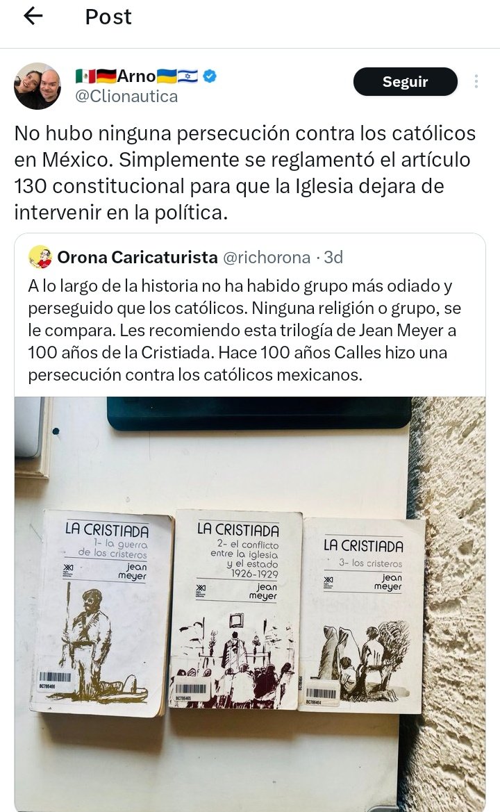 Por esta razón no confío nada en los judíos, como mierda vas a negar la persecución que hizo Elías Calles a los católicos, mi abuela paterna me contaba como ella de niña tenía que salir huyendo de la iglesia porque llegaban a quemarlas.