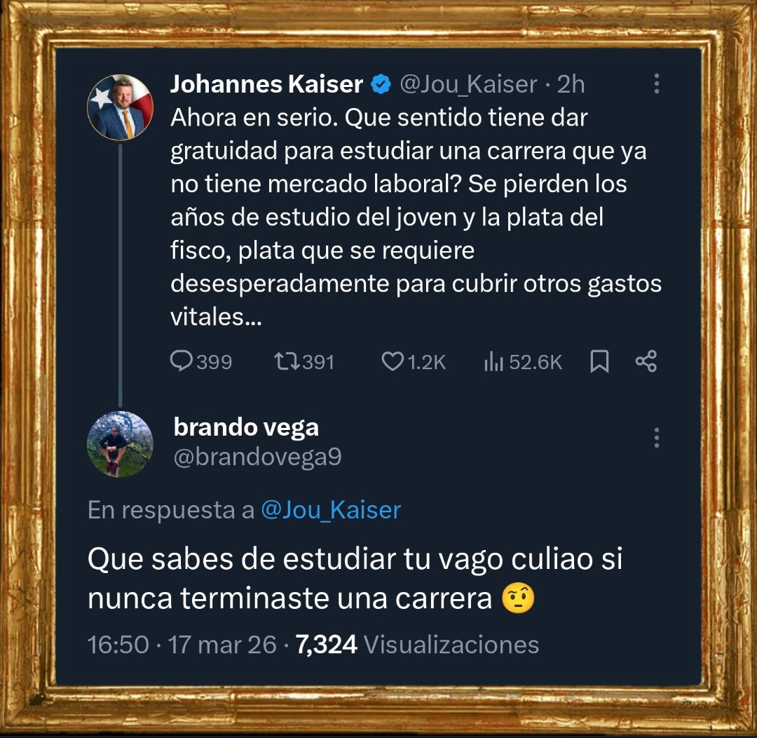 🖼️«Charchazo de realidad al ceporro Kaiser»
Óleo sobre tela, marzo 2026.