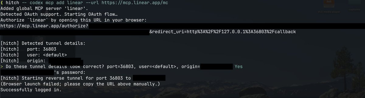 EngoDev's tweet photo. I do most of my work on a remote server and every oauth2 flow spits a redirect to some port I can't reach. manually scanning the URL and tunneling it got old fast.

so I wrote a tiny CLI in Rust that auto-forwards the port back to my laptop . copy-paste the URL, auth works, done.

called it hitch. it's here if you want it:
curl -fsSL https://t.co/NPes6K2g5X | bash

https://t.co/9LO2ihRdi0

hope it saves you some time (and sanity) too :)

#glorious_ssh #cli #QoL #oauth2 #workflow #rustlang