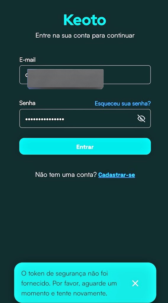 dnetoc's tweet photo. @kcmagrao consegue me ajudar? e no navegador o botão para entrar não para de carregar. queria concluir ainda hoje o cadastro. https://t.co/OURfhOQraN