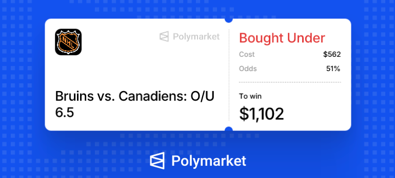 EVBettors's tweet photo. Polymarket NHL NUKE 💣

Bruins vs. Canadiens, Under 6.5 Total Goals @ 50¢

An insider put $80.5k behind this at 4.5x their normal size. Prediction Insiders scored it 95/100.

Breakdown 👇