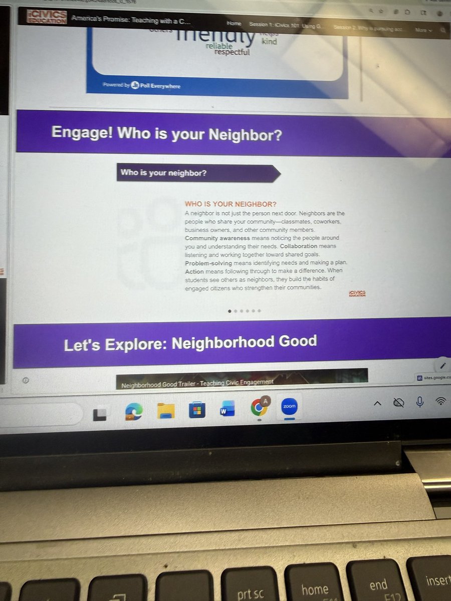 AmandaCree307's tweet photo. Another awesome session with ICivics about teaching with a civics lense. I enjoyed the discussion about neighbors. The Good Neighbor game is a great resource for students. 
@KEDCGrants  @Promise_Leaders https://t.co/cPpzrYlt5X
