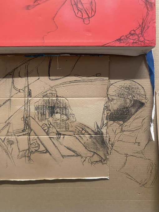 Charcoal on cardboard✍🏾📦 
