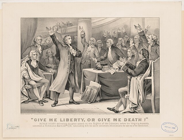 URDailyHistory's tweet image. 23 Mar 1775: At a speech he made to the Second #Virginia Convention at St. John's Church in Richmond, Virginia, Patrick Henry famously said "Give me #liberty or give me death." #OTD #History #freedom #ad amzn.to/3dncDjq