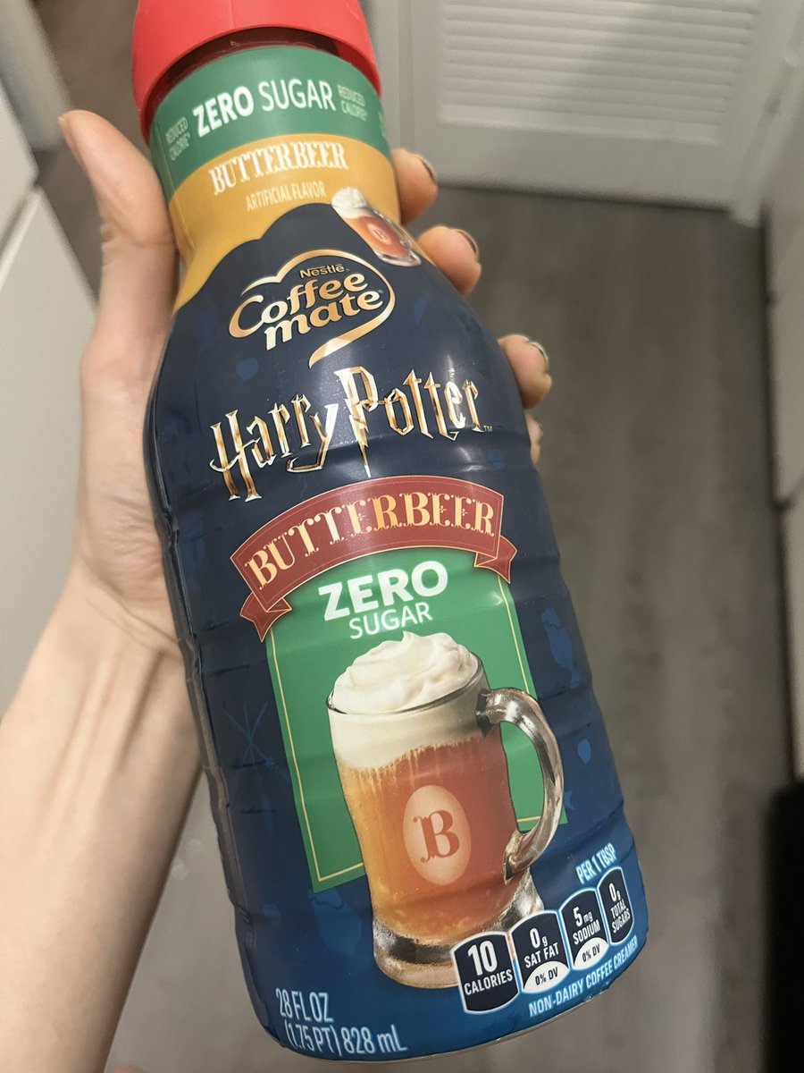 D35v8's tweet photo. recent hp eats. butterbeer creamer is sooooooo good. add 3 tablespoons to a can of cream soda. trust 🙂‍↕️ https://t.co/MR6Dst0aOj