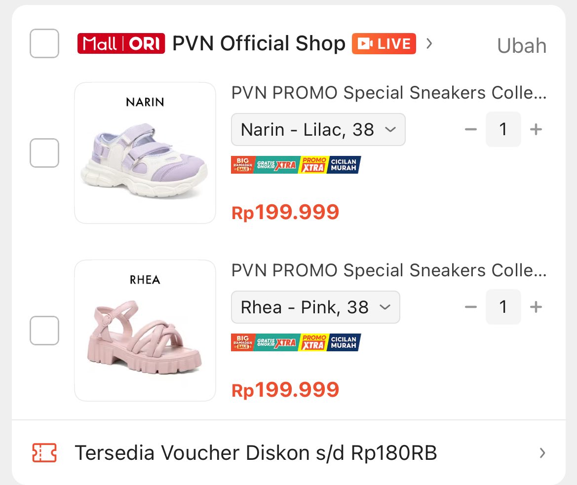 dayenday_'s tweet photo. Nah ini harga normalnya, kalian masukin aja ke kerkun sneakers yg mau kalian co. Pilih 2 ya, biar vouchernya nempel. Bebas model dan size juga. Yg penting masih di banner  ini
https://t.co/7lqM9oqXMY https://t.co/qubf21BNhy
