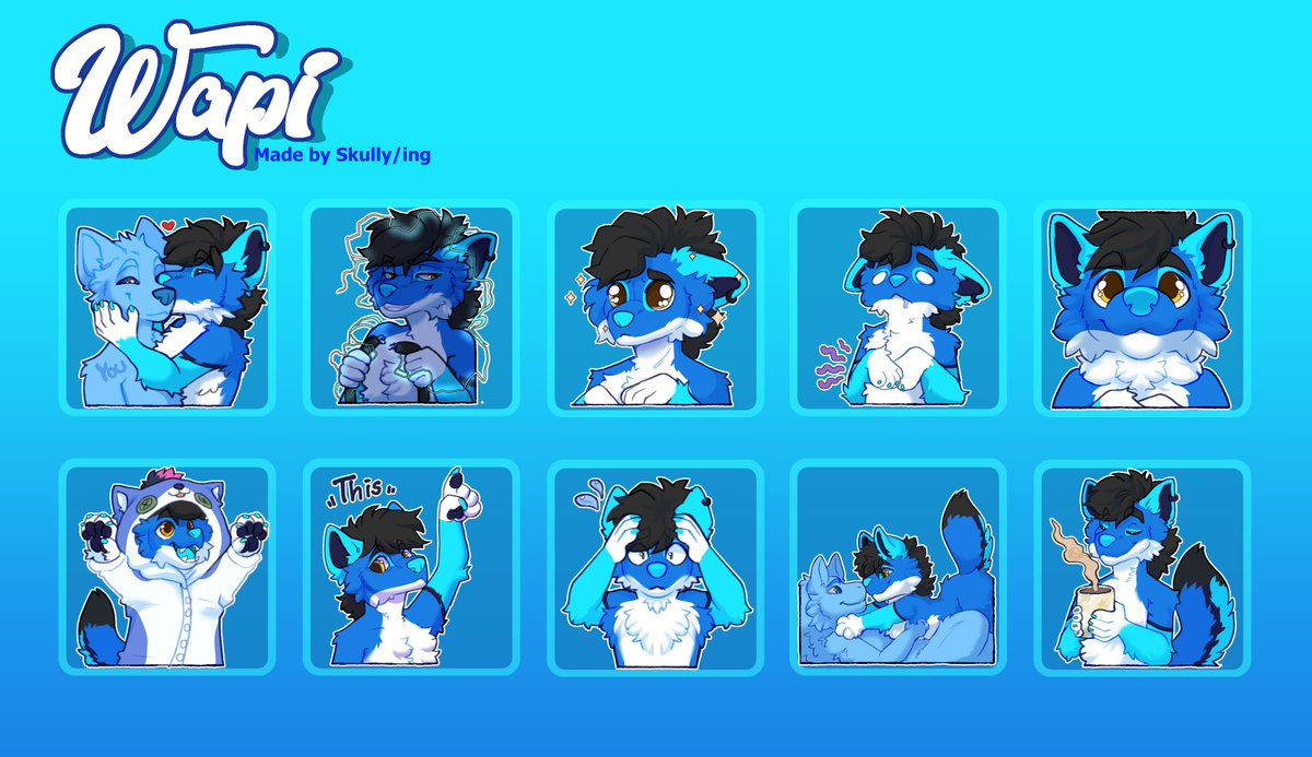 Next Commission done. Some Telegramm Stickers for Wapi