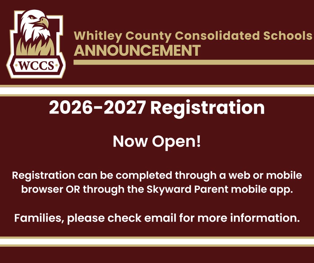 ismswccs's tweet photo. New and Returning Student Registration is now open for the 2026-2027 school year!  Please review your email for more information! https://t.co/AiBgysx9Ux