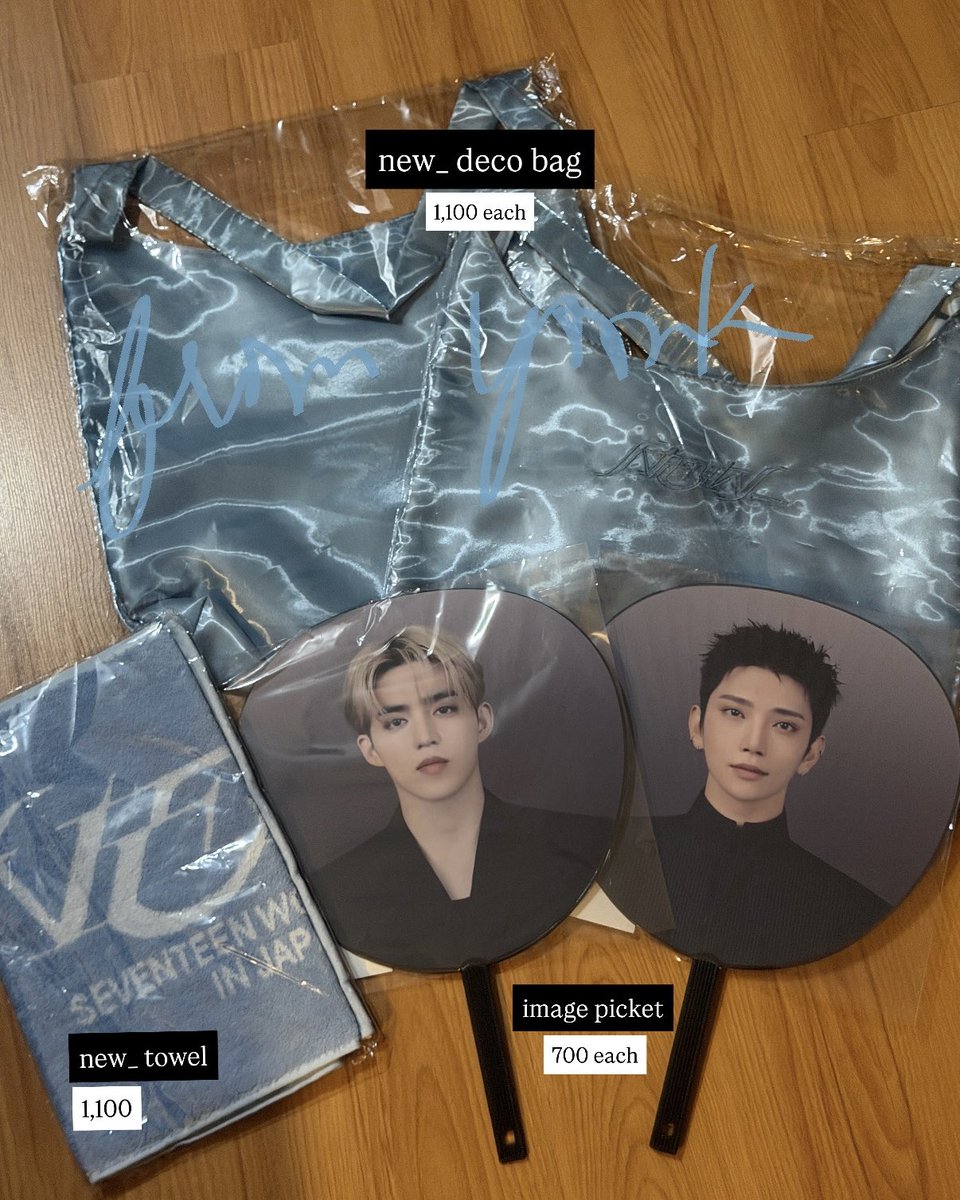 fromyoon_k's tweet photo. wts lfb ph

seventeen new_ japan onhand merch

— picket: 700 ea
— towel: 1,050
— deco bag: 2,200 ea

dm/reply to claim! 

t. seventeen svt sc jh js jn hs ww wz dk mg mh sk vn dn https://t.co/ysVQkIVVus