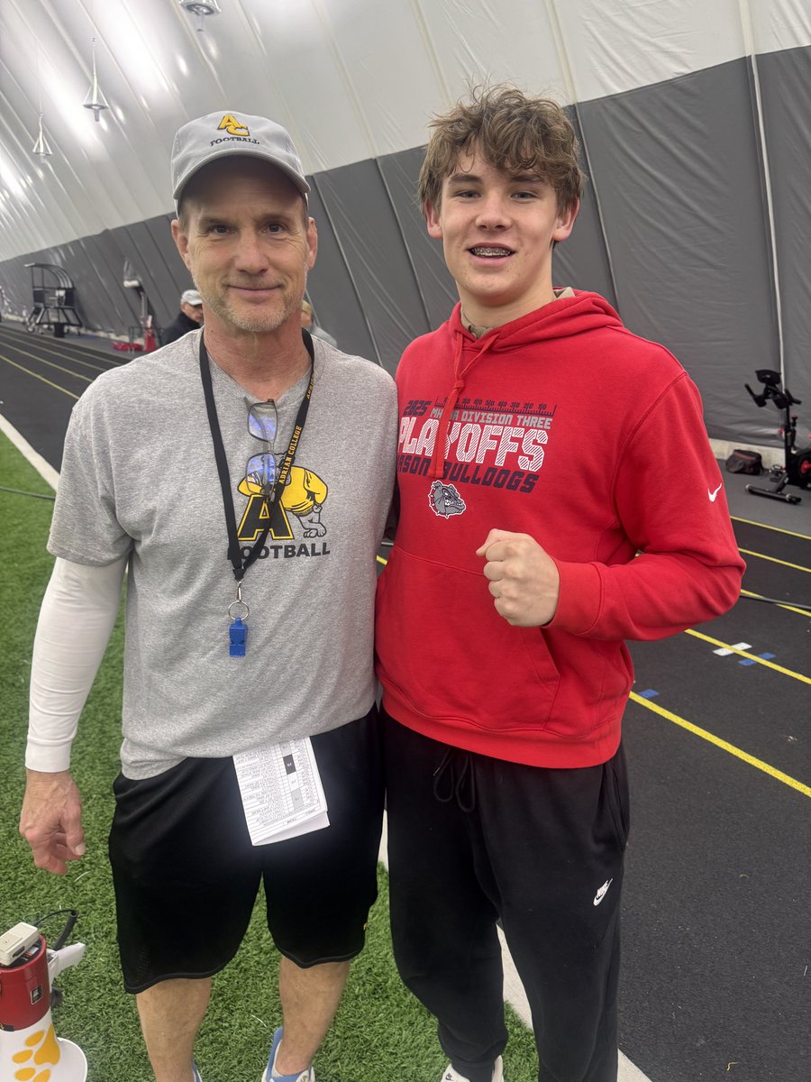 BrettCamp27's tweet photo. Thank you to @CoachKujawa, @Coach_Palka and @AdrianCollegeFB for having me at their Junior Day! Can’t wait to be back this summer! @GaryHoughton3 @Coach5h0e @MasonFootball2 @MIexposure https://t.co/bdfKejegMb