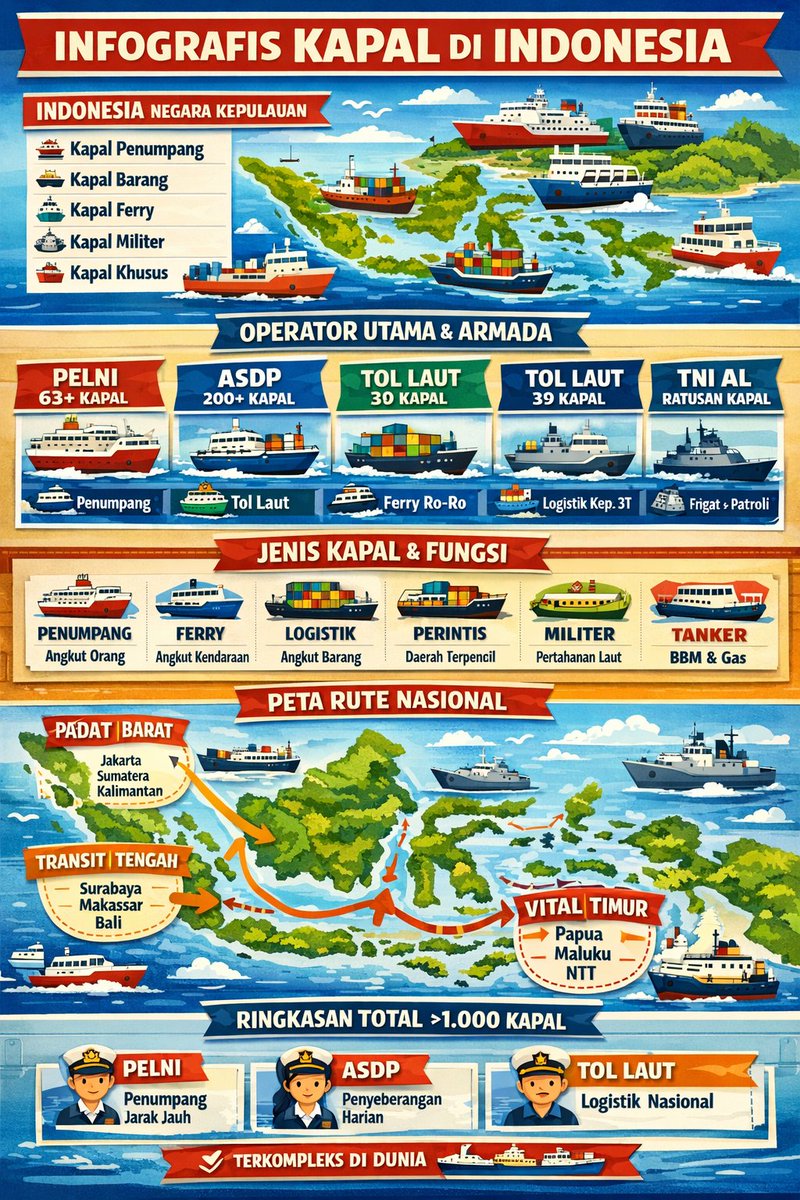 nncomm's tweet image. Beragam kapal yang beroperasi di Indonesia..

#lateralthinking #knowledgewisdom