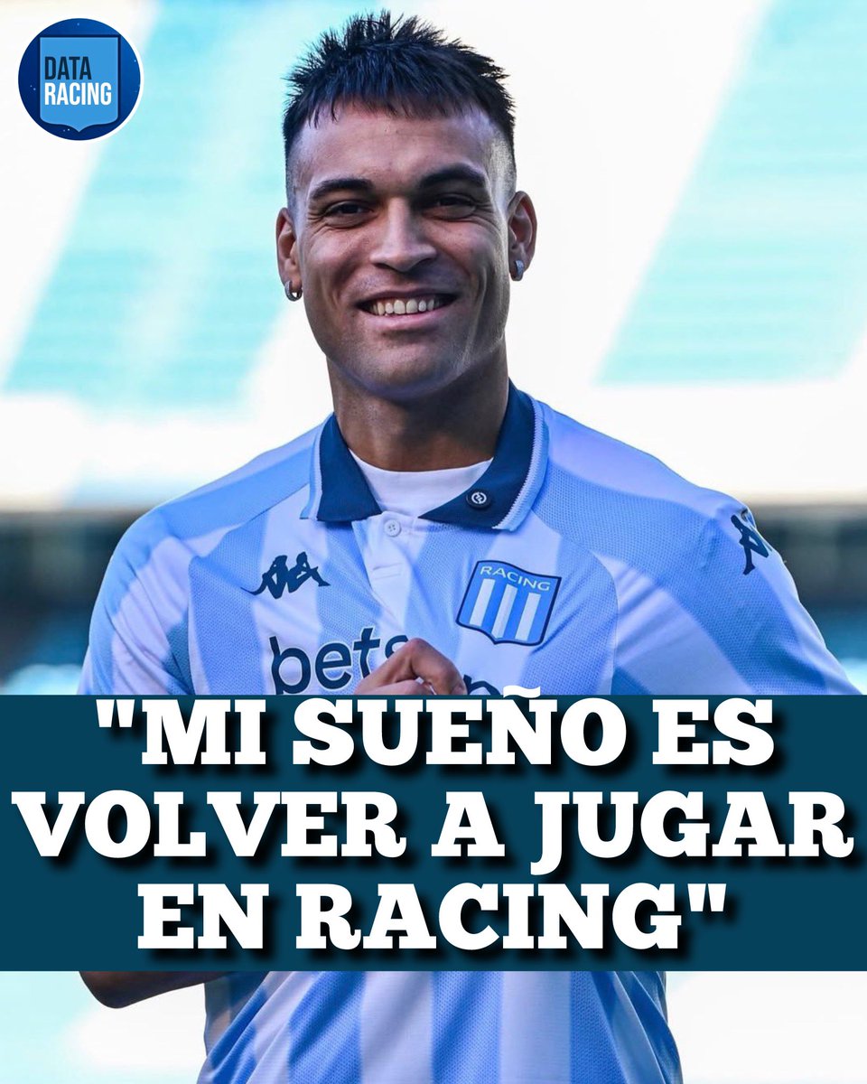 "MI DESEO ES VOLVER A RACING Y ESTOY TRATANDO DE CONVENCER A AGUSTINA. Después depende de muchas cosas. MI SUEÑO ES VOLVER A JUGAR EN RACING, UN AÑO AL MENOS… Me gustaría que mis hijos vean el amor que tiene la gente de RACING por mí".

🎙️🩵 LAUTARO MARTÍNEZ en #LoDePollo.