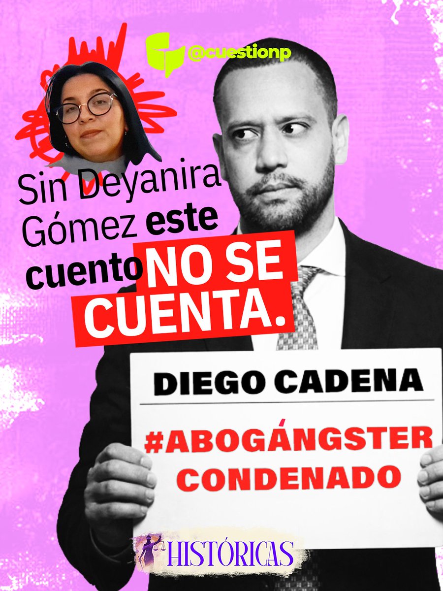 cuestion_p's tweet photo. El Tribunal Superior de Bogotá condenó en segunda instancia al abogado Diego Cadena por soborno en actuación penal y fraude procesal. El abogángster había sido absuelto de este último delito en agosto de 2025. Recientemente, la justicia confirmó la responsabilidad de Cadena en el entramado de sobornos a los exparamilitares Carlos Enrique Vélez y Juan Guillermo Monsalve, caso ligado al del expresidente Uribe. Esta historia no puede contarse sin la médica Deyanira Gómez, quien fue reconocida como víctima en este proceso.